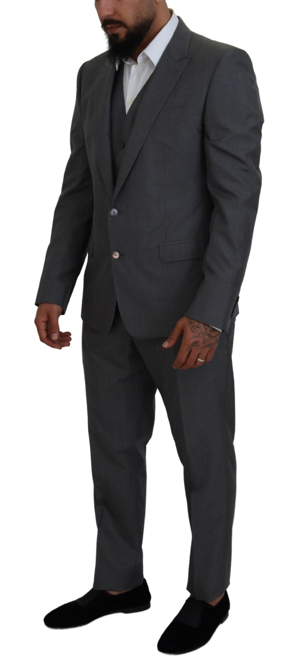 Dolce & Gabbana 97% Wool pant suit in gray — view 6