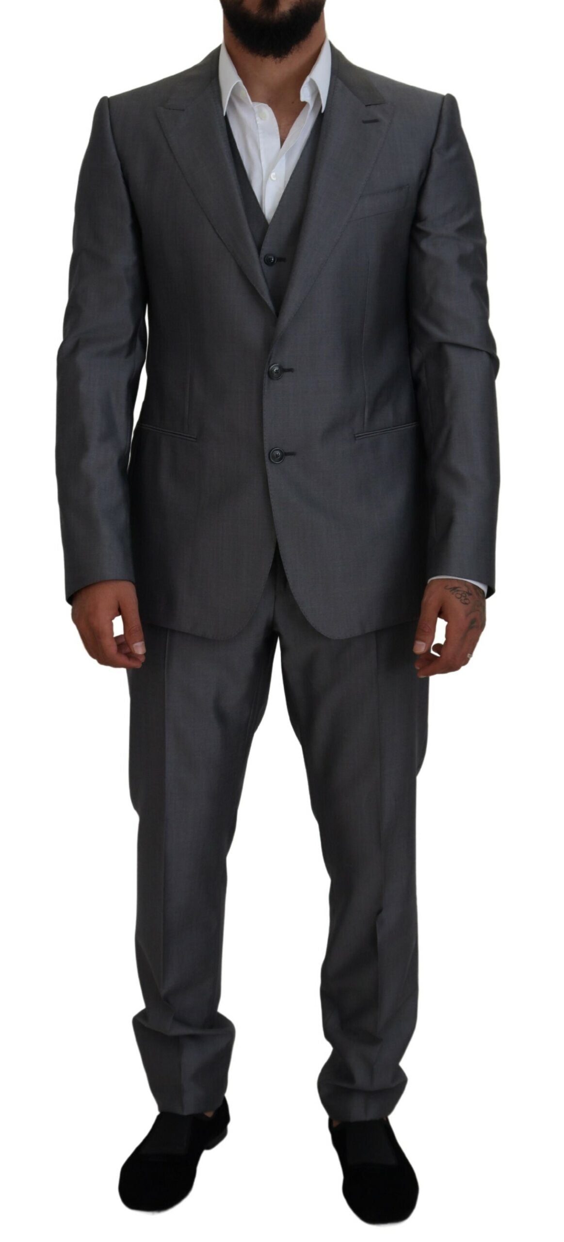 Dolce & Gabbana 82% Wool pant suit in gray — view 5