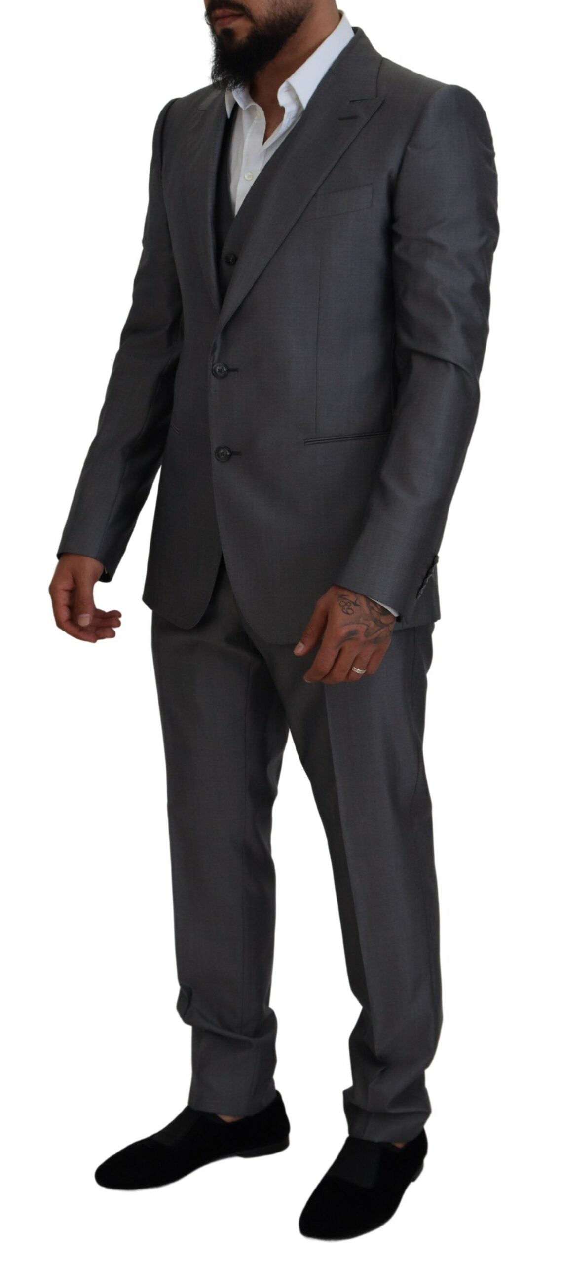 Dolce & Gabbana 82% Wool pant suit in gray — view 6