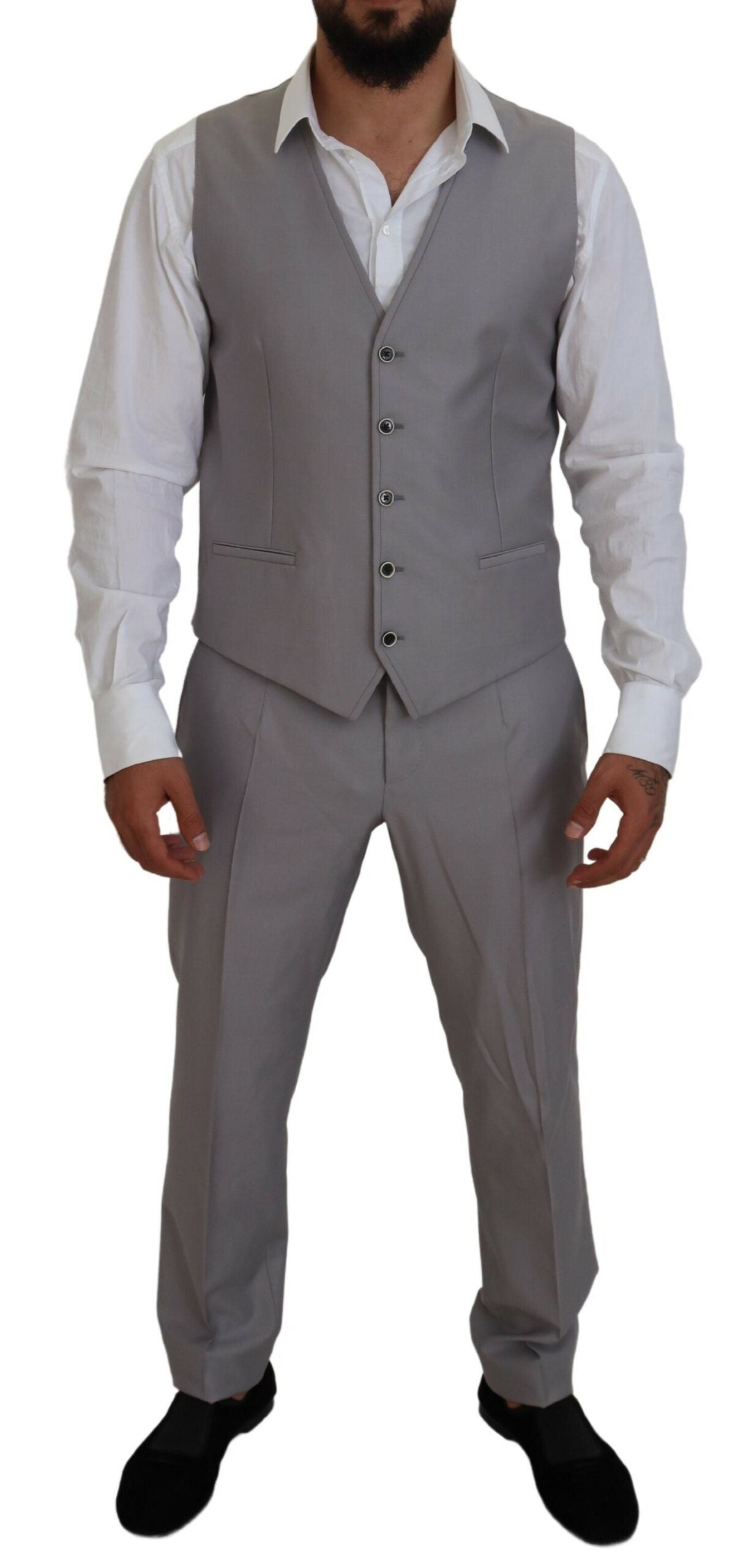 Dolce & Gabbana 82% Wool suit in silver — view 5