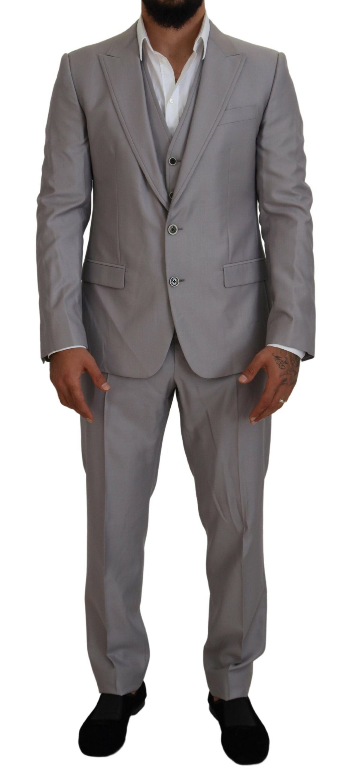 Dolce & Gabbana 82% Wool suit in silver — view 6