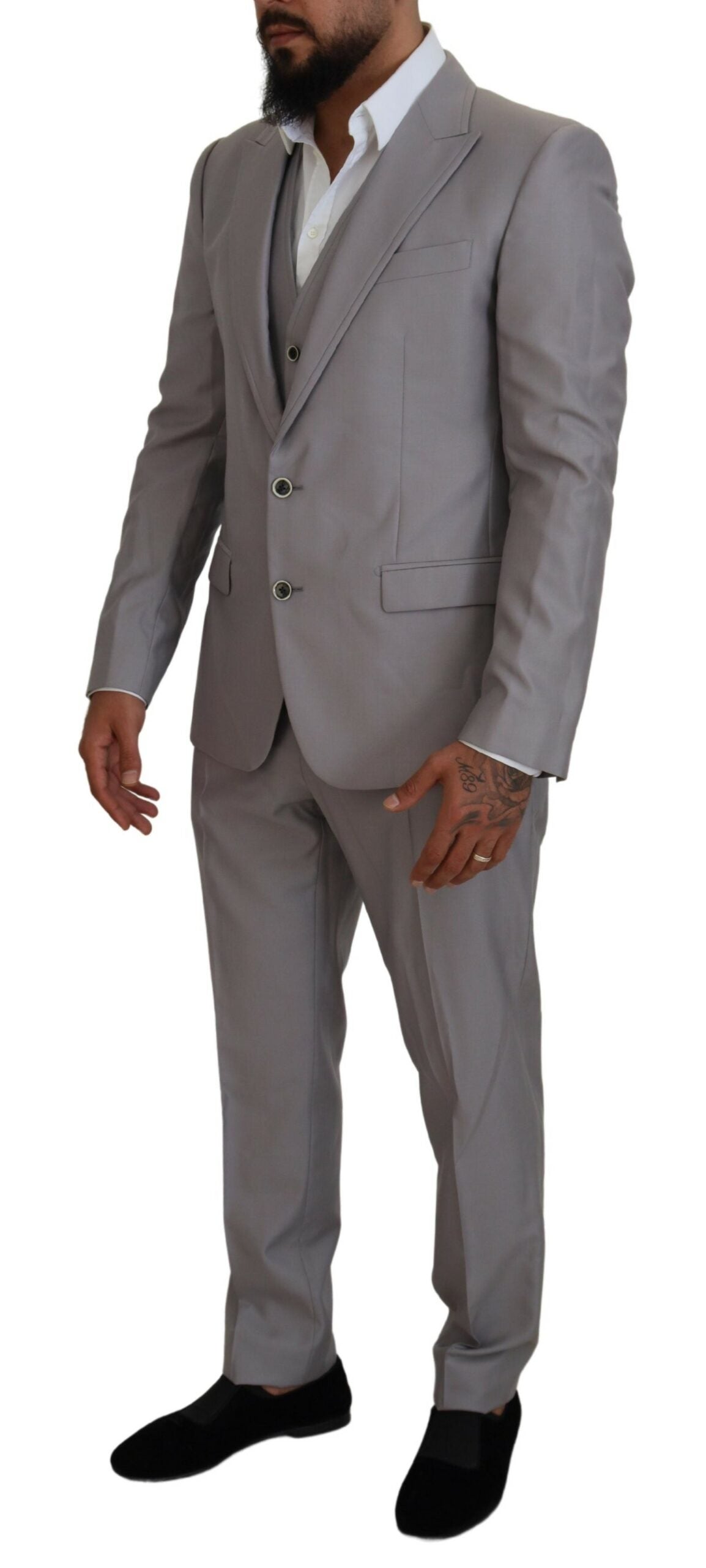 Dolce & Gabbana 82% Wool suit in silver — view 7