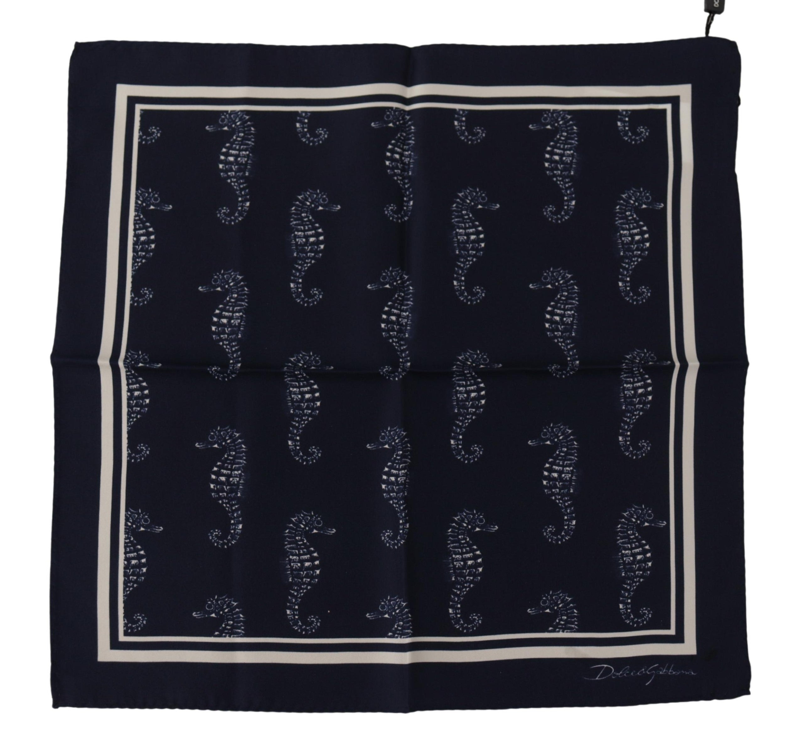 Dolce & Gabbana 100% Silk scarf in navy — view 2