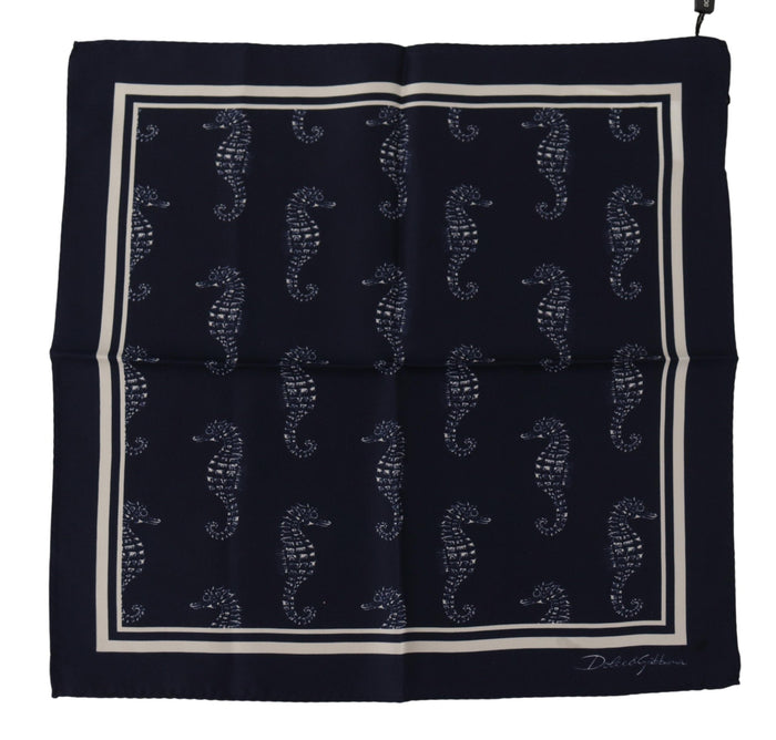 Dolce & Gabbana 100% Silk scarf in navy — view 2