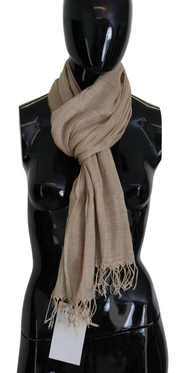Costume National 50% Cotton 50% Linen scarf in beige