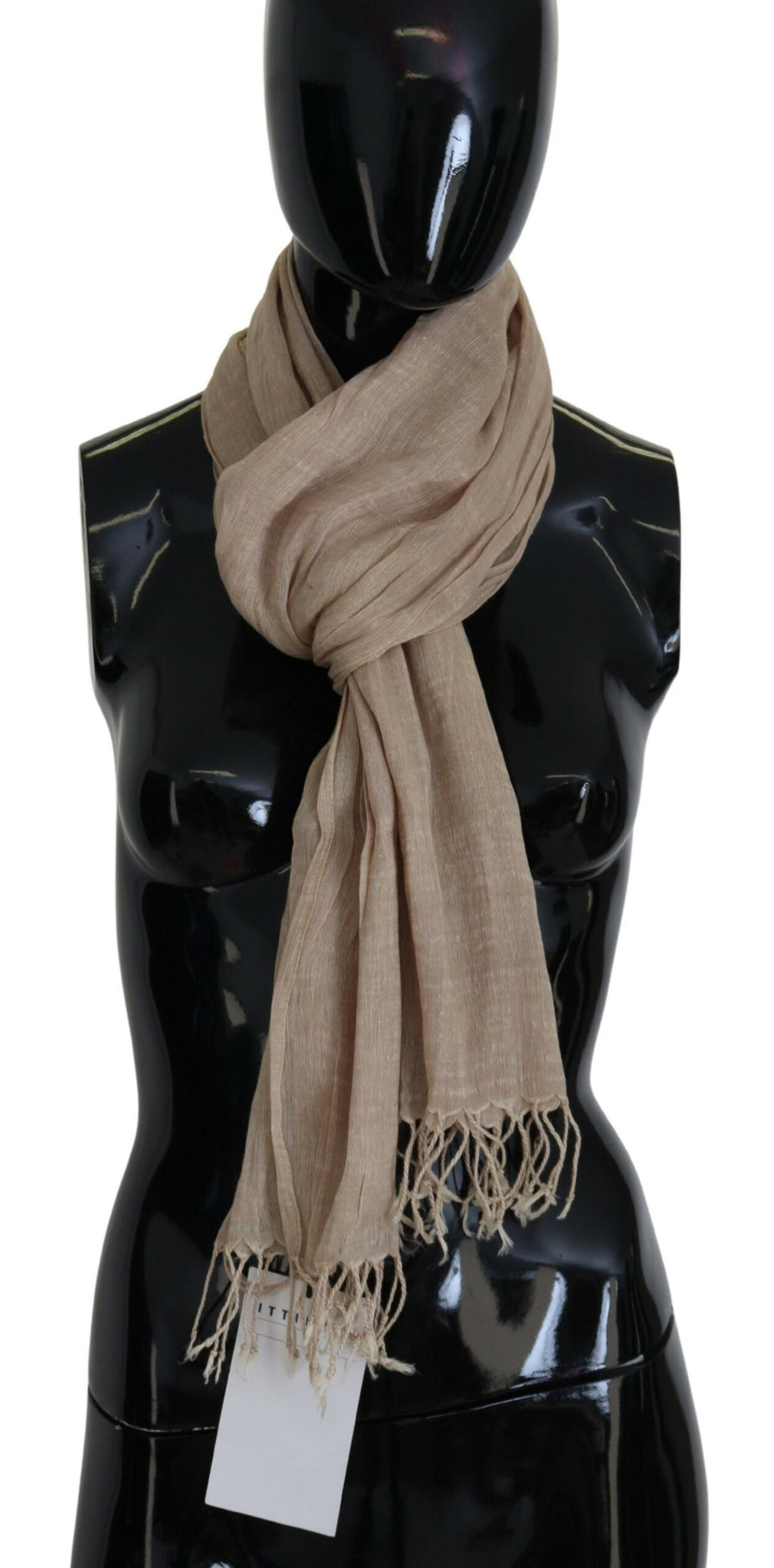 Costume National 50% Cotton 50% Linen scarf in beige