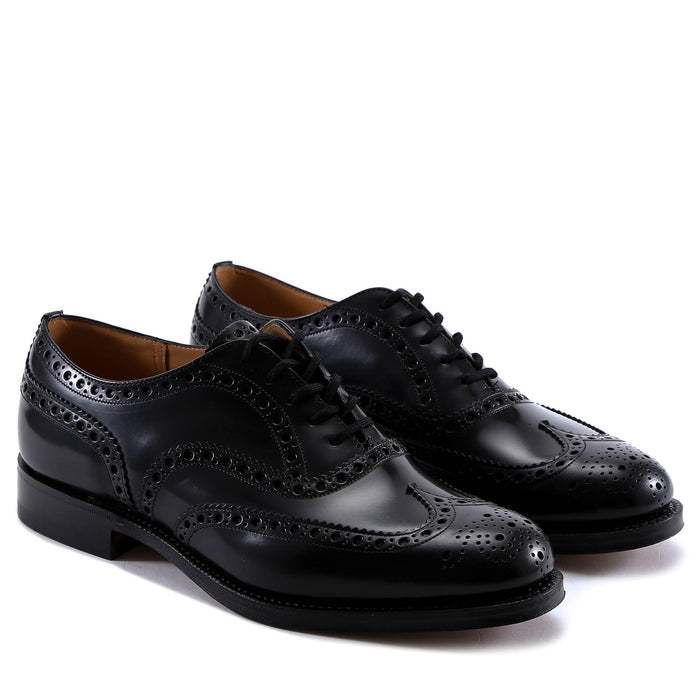 Churchs Flat Shoes Black Pelle