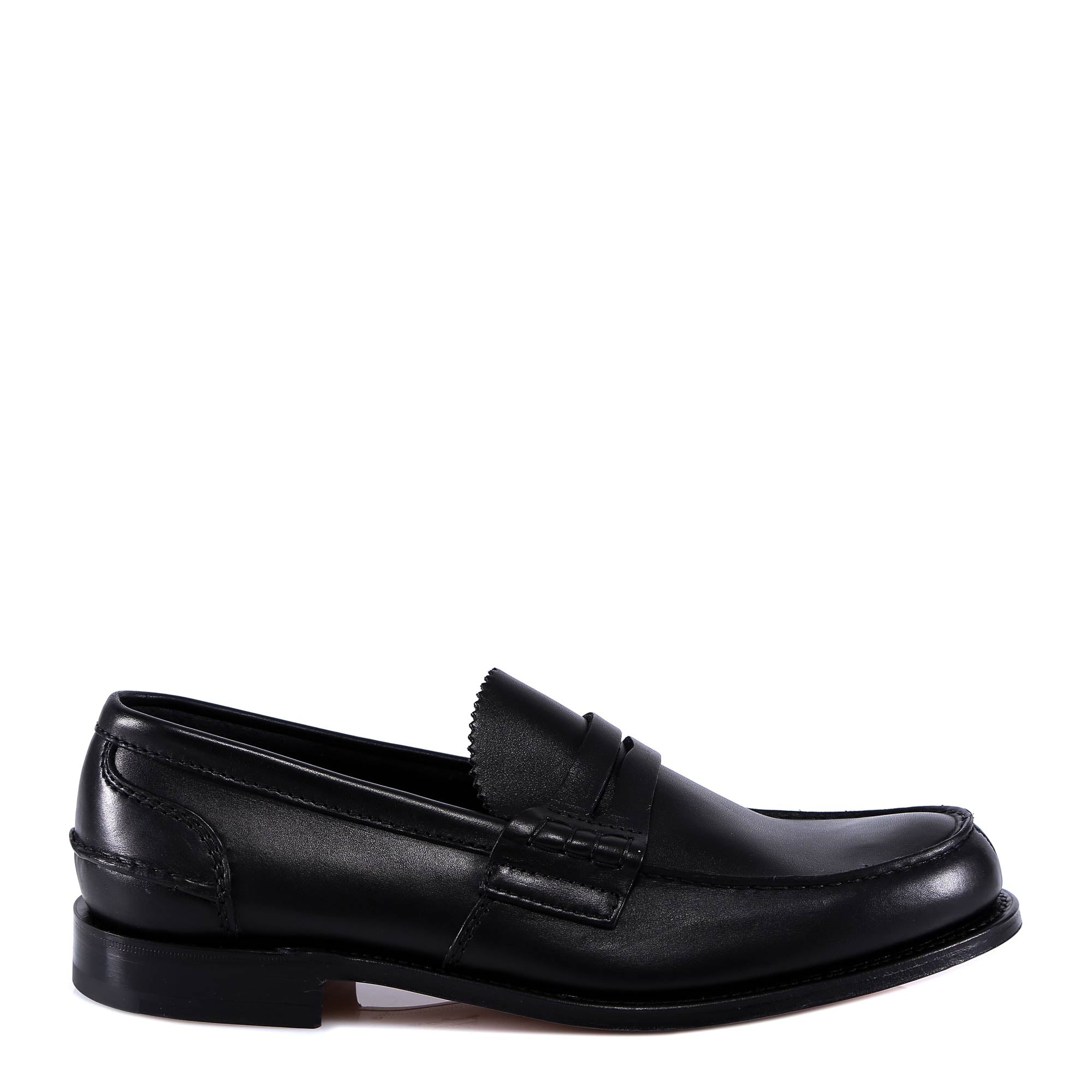 Churchs Flat Shoes Black Pelle