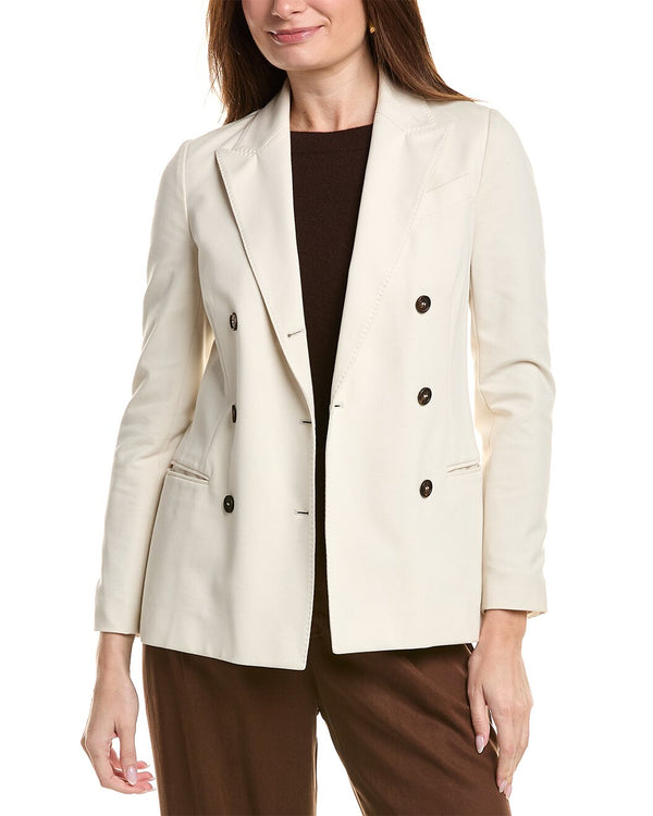 Brunello Cucinelli Womens Off White Tailored Jacket Clothing