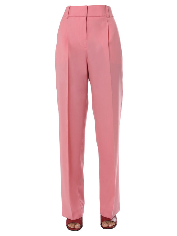 Regular Fit Pants Pink Main Material: Wool Trousers