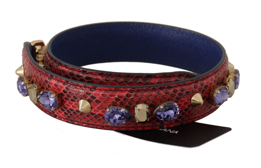 Dolce & Gabbana 100% Python Leather shoulder bag strap in red