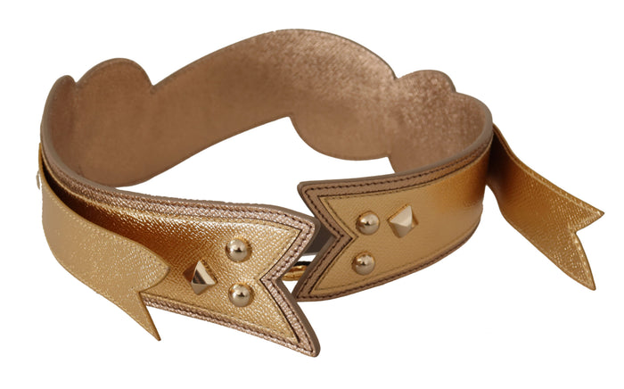Gold Leather Love Patch Bag Shoulder Strap