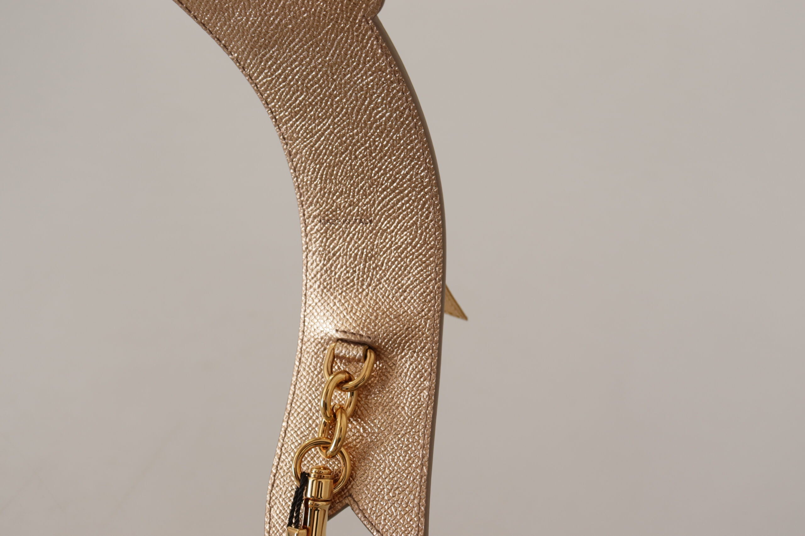 Gold Leather Love Patch Bag Shoulder Strap
