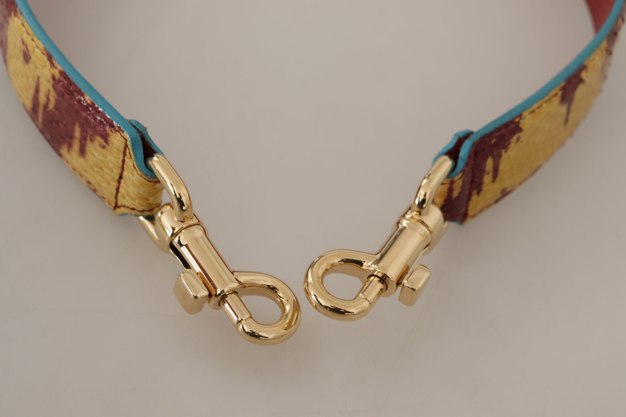 Yellow Red Leather Gold Tone Shoulder Strap Ayers Bag