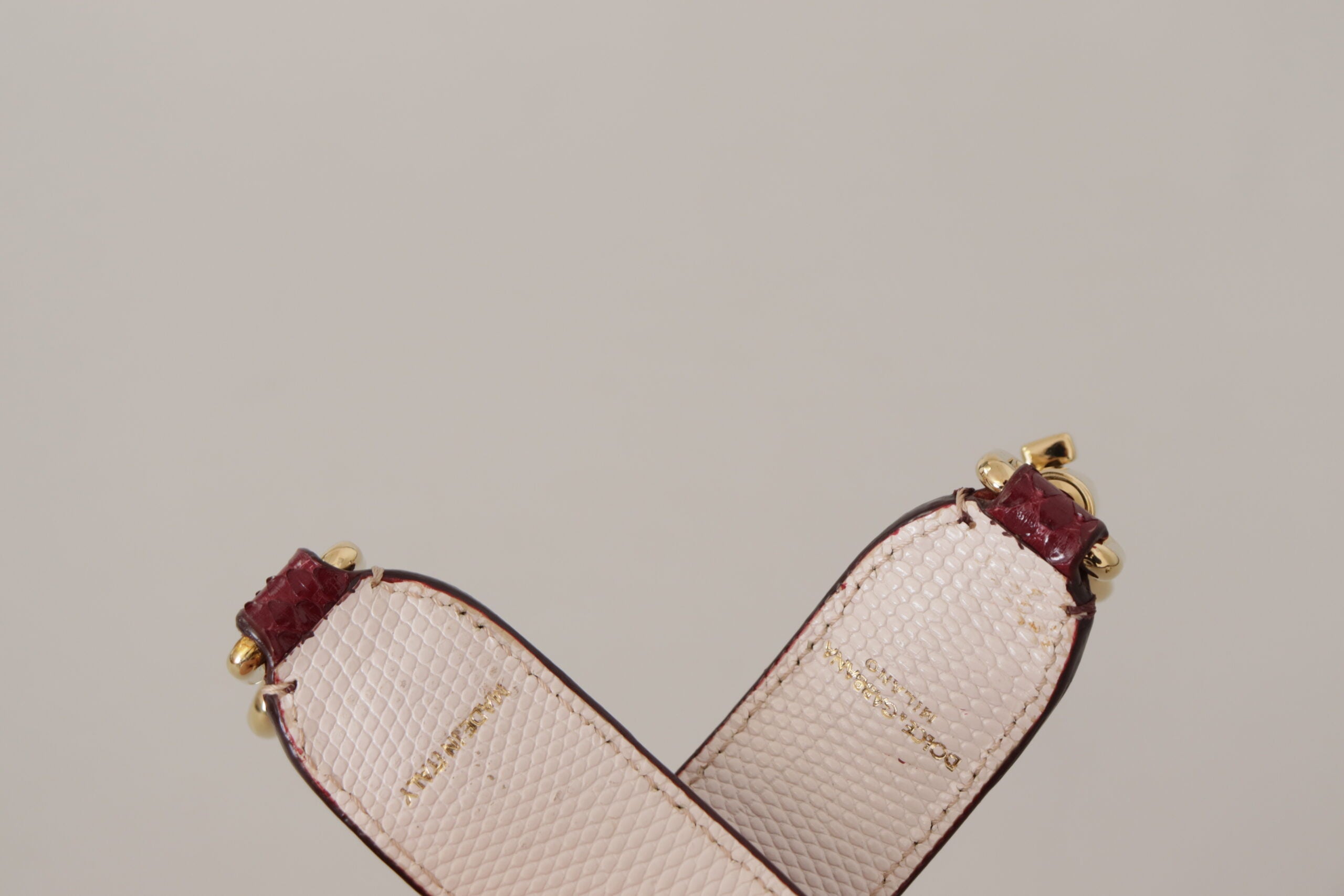 Bordeaux Leather Crystals Bag Shoulder Strap Python