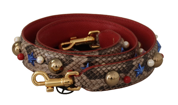 Dolce & Gabbana 100% Python Leather shoulder strap in brown
