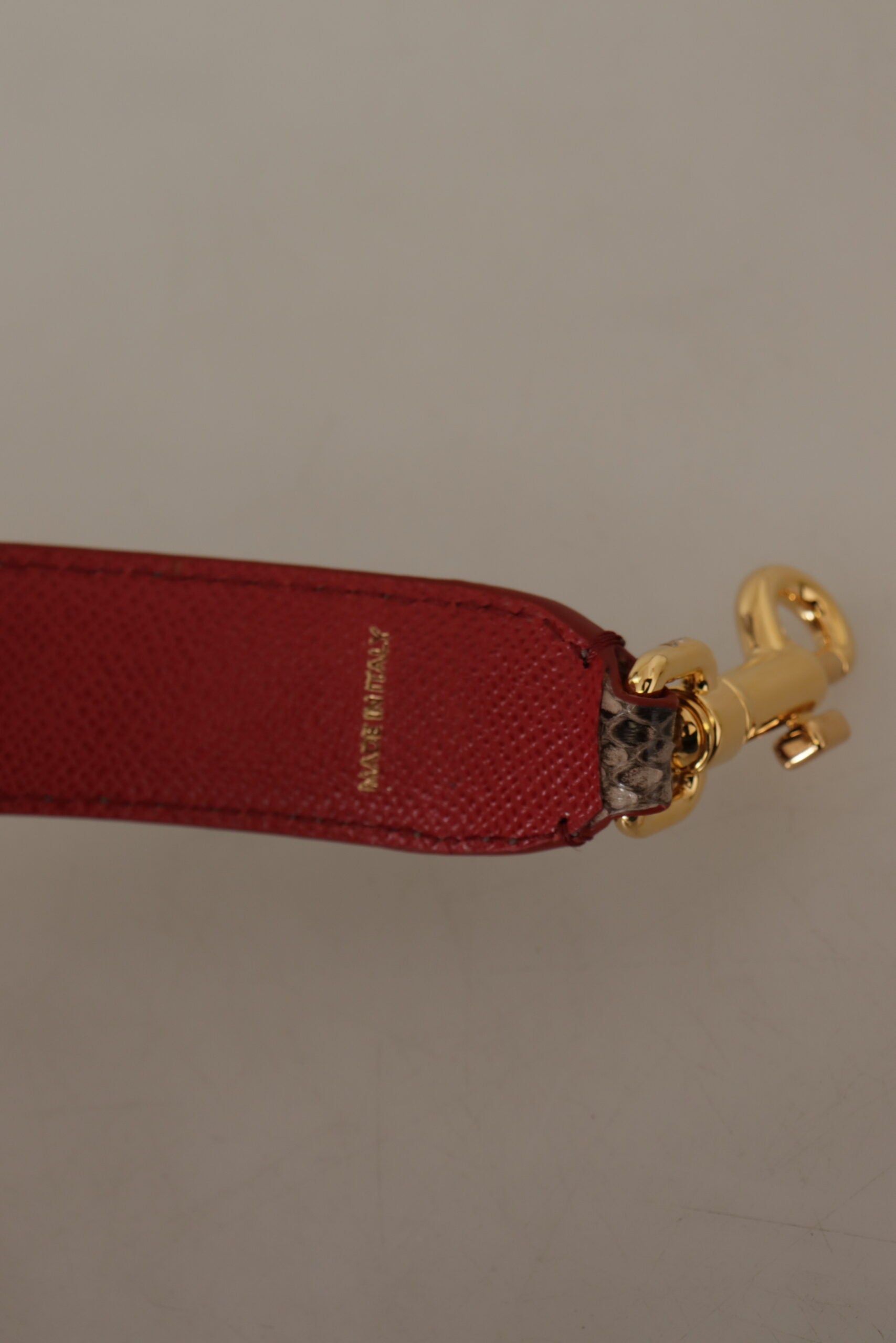 Brown Python Leather Studded Shoulder Strap Bag