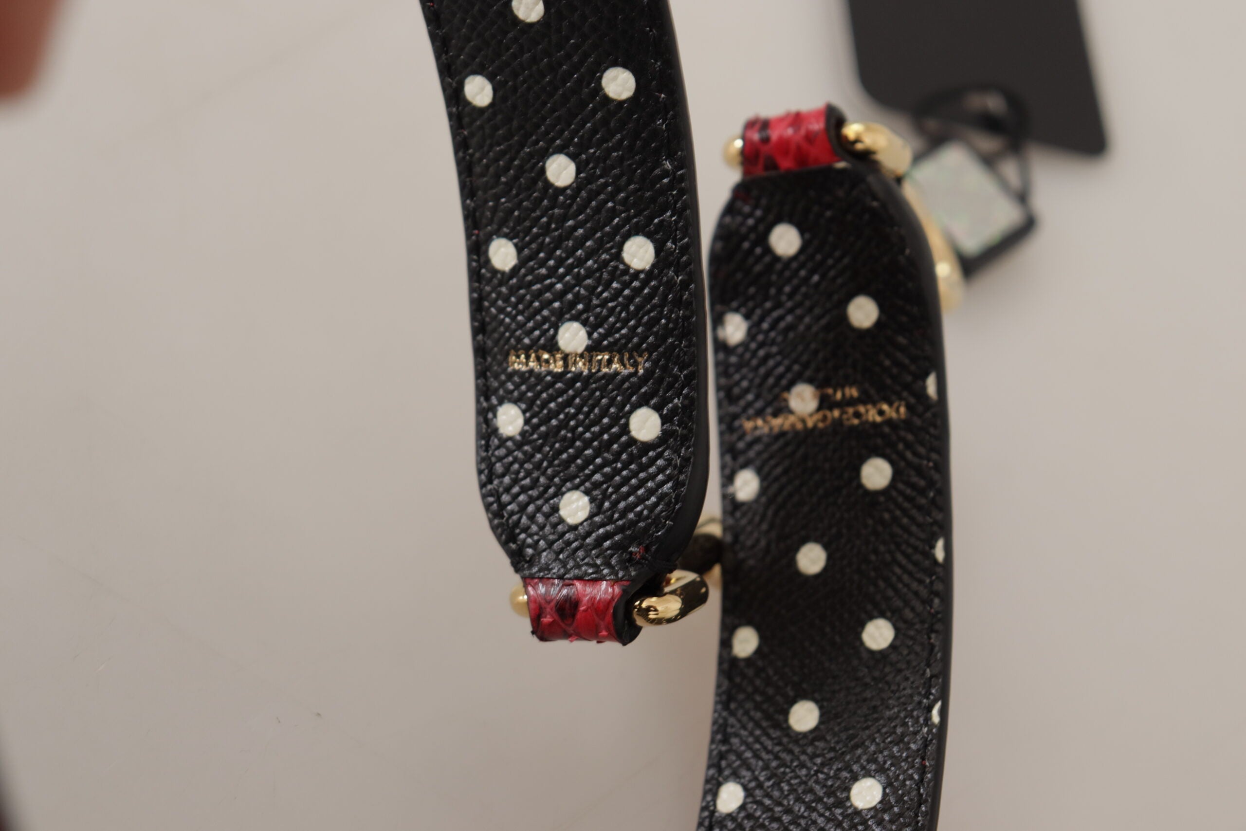 Red Python Leather Crystals Reversible Shoulder Strap Bag