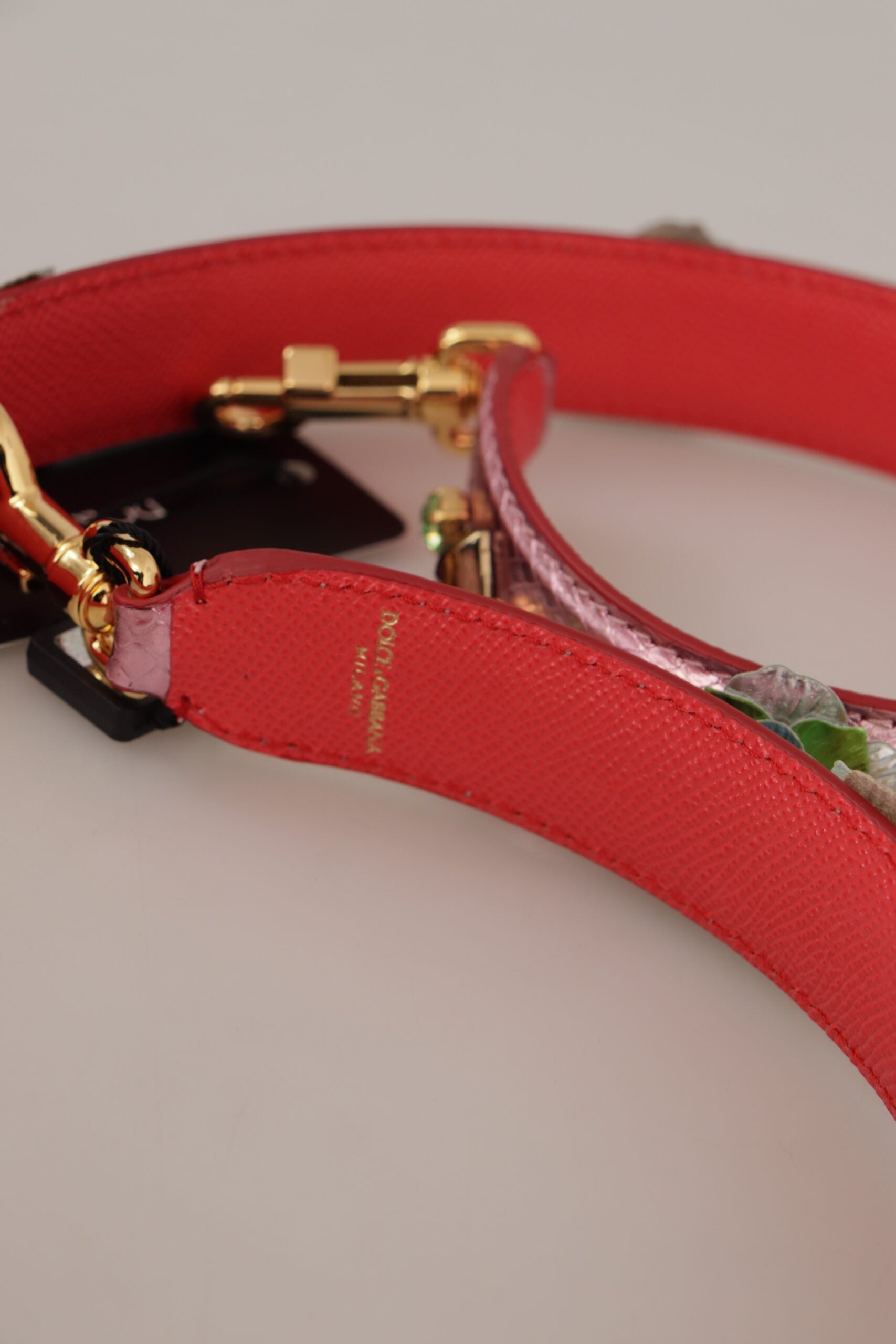 Metallic Pink Leather Studded Shoulder Strap Bag