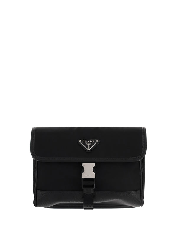 Prada 100% Recycled Polyamide card case in black