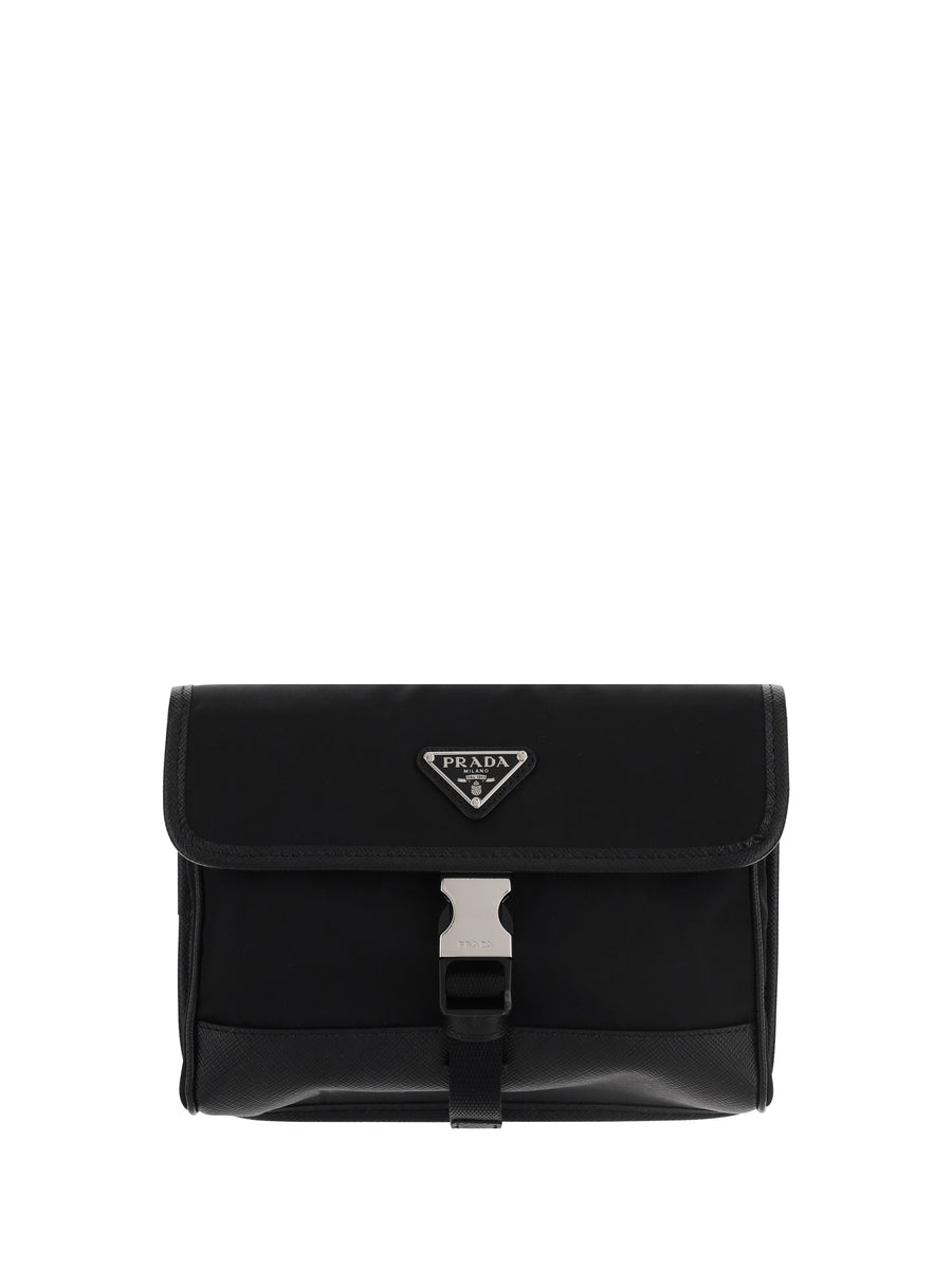 Prada 100% Recycled Polyamide card case in black