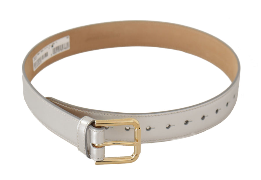 Dolce & Gabbana Leather belt in silver