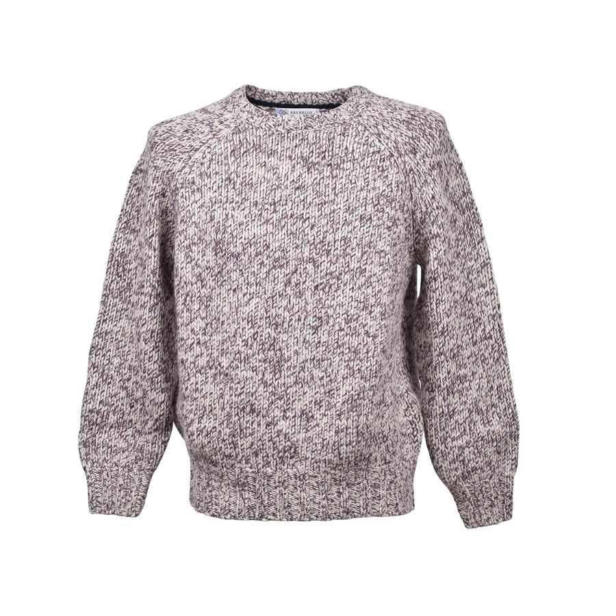 Brunello Cucinelli Mens Ecru Cashmere Blend Sweater Cream Clothing