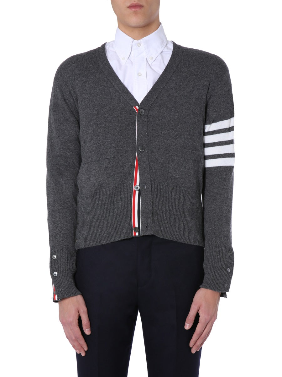 Cashmere V-Neck Cardigan Grey Jumpers