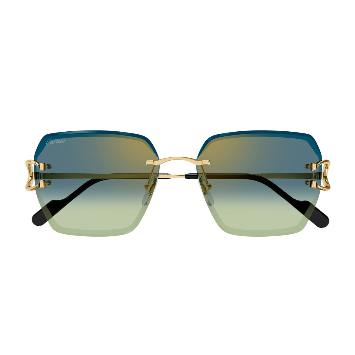 Cartier Ct0466s Décor C Classique Gold / Green Metallo Sunglasses