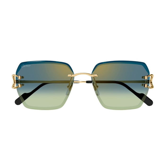 Cartier Ct0466s Décor C Classique Gold / Green Metallo Sunglasses