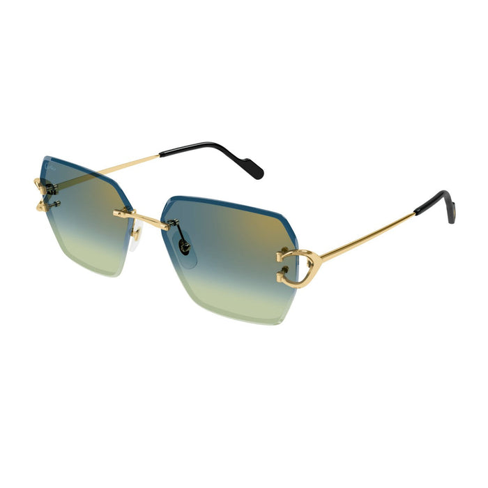 Cartier Ct0466s Décor C Classique Gold / Green Metallo Sunglasses
