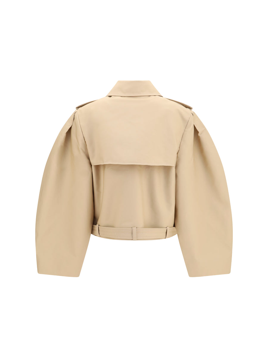 Jacket Double-Breasted Belted Warm Sand Cotton
