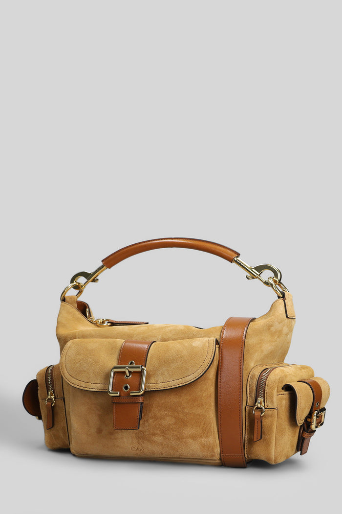 Camera bag Shoulder in Camel suede Borse
