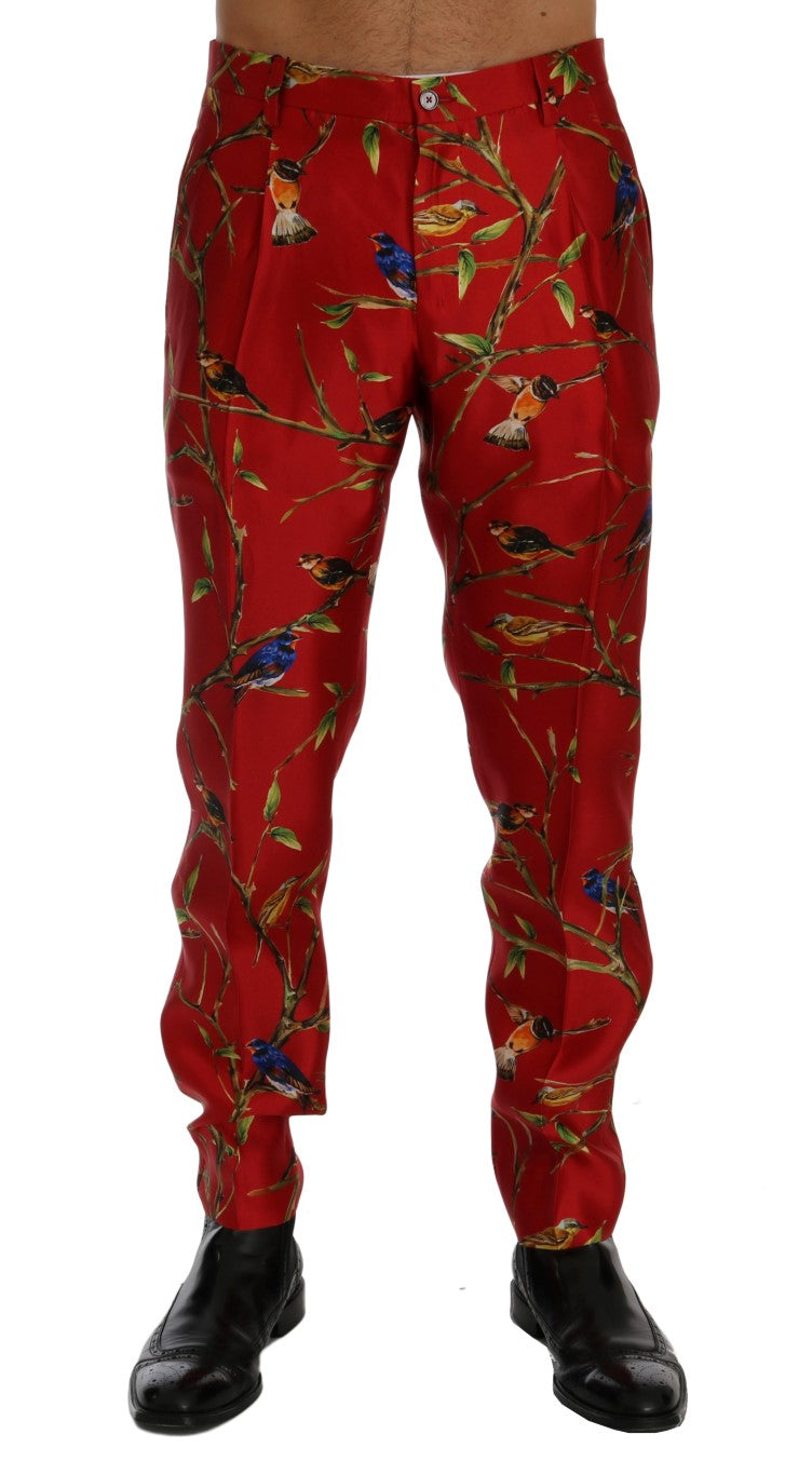 Dolce & Gabbana 100% Silk trousers in red