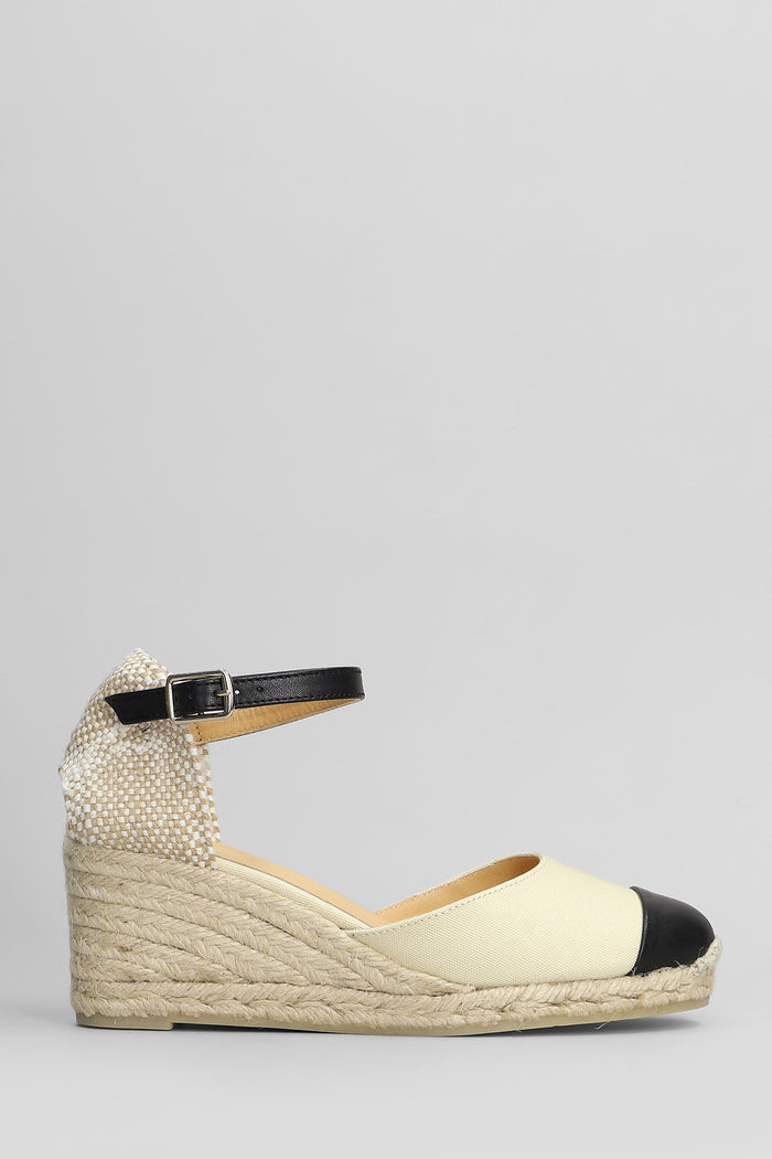 Coraline-6-264 Wedges in beige canvas Scarpe