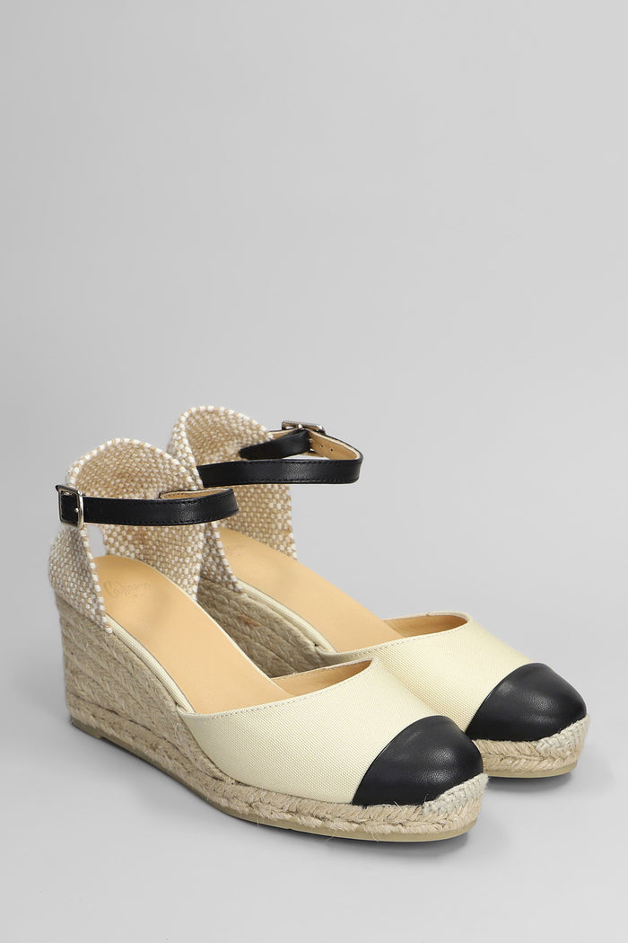 Coraline-6-264 Wedges in beige canvas Scarpe