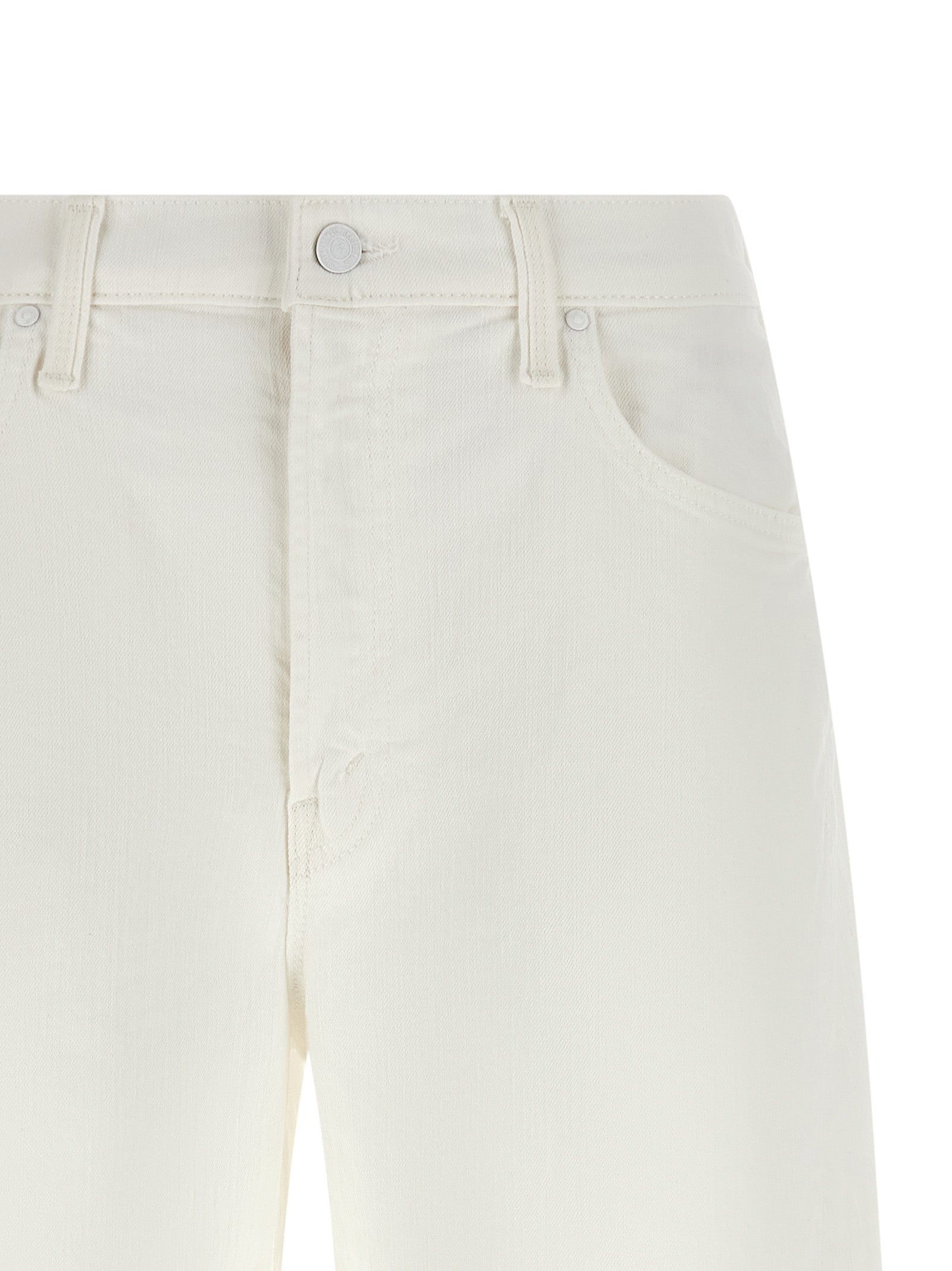The Whole Lot Zip Twist Fray bermuda shorts White Cotton Bermuda
