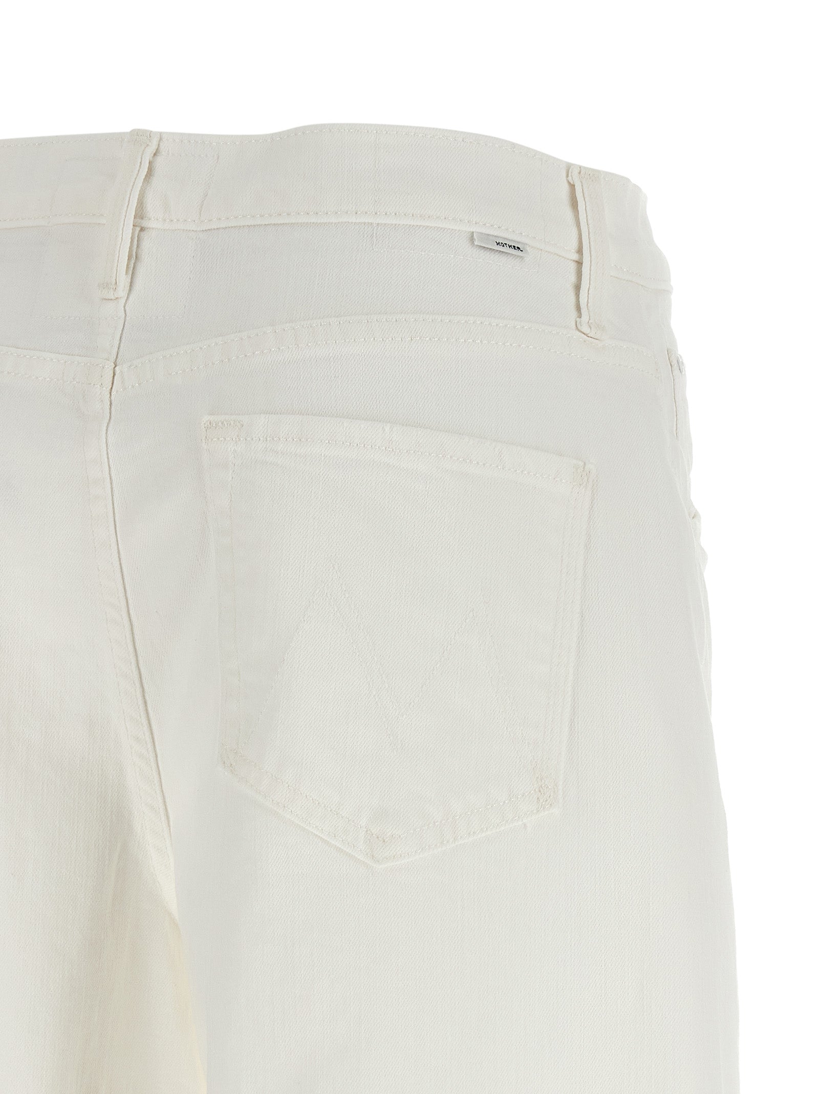 The Whole Lot Zip Twist Fray bermuda shorts White Cotton Bermuda