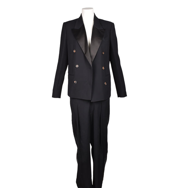 Brunello Cucinelli Womens Black Wool Tailored Suit