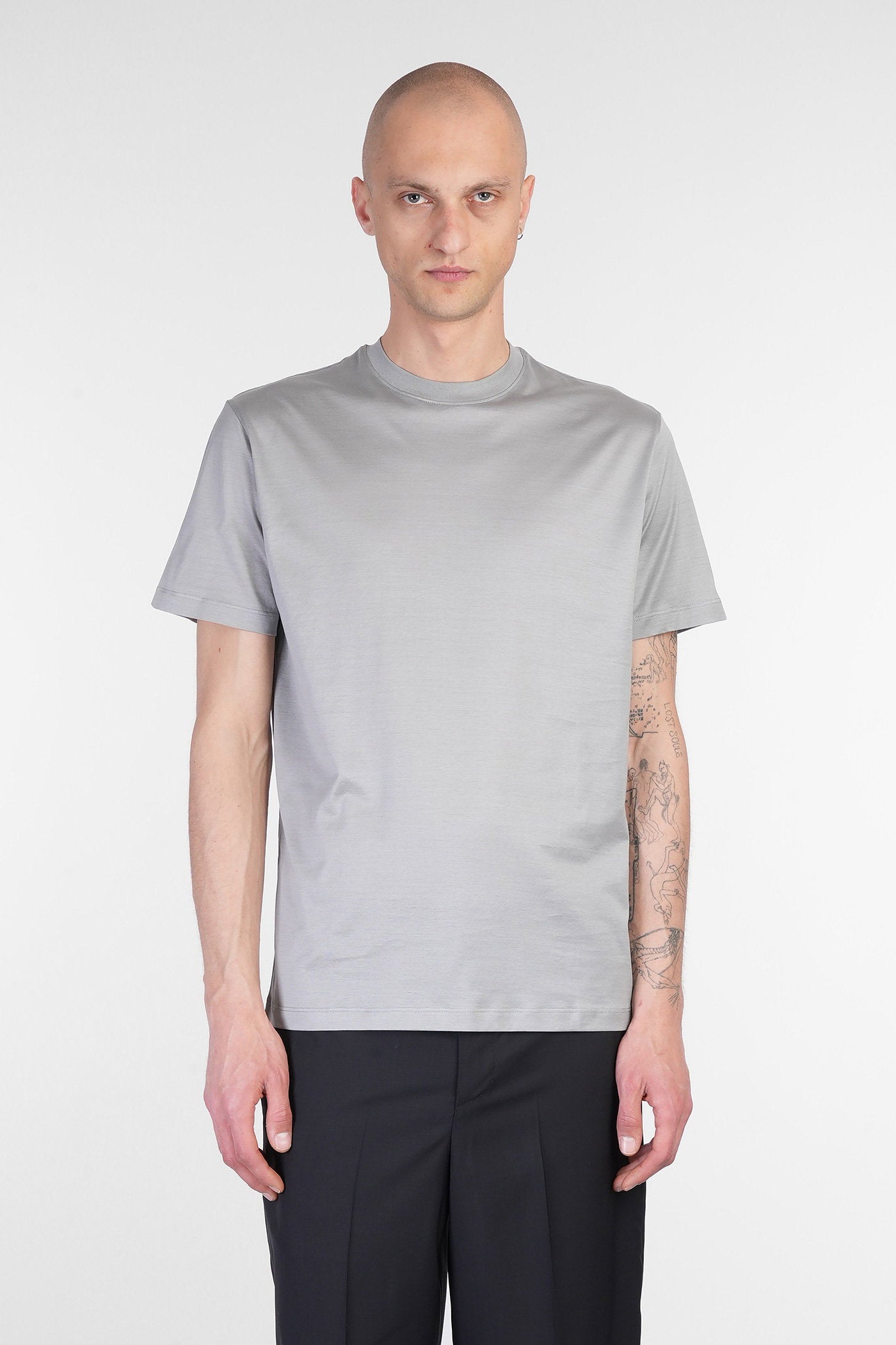T-Shirt in grey cotton Abbigliamento