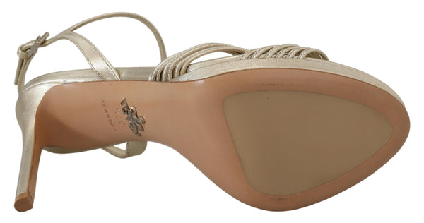 Prada 100% Leather heels in gold