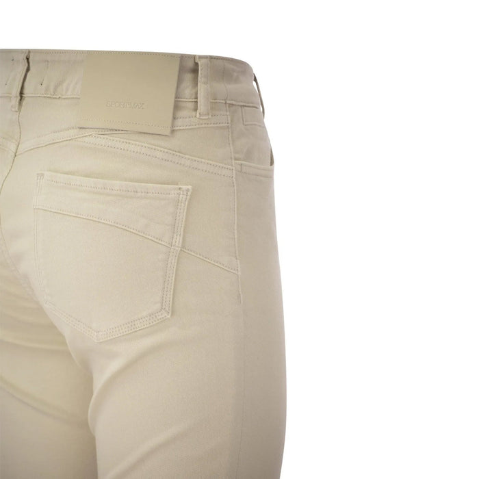 Sportmax Nilly Cotton Denim Jeans Beige Elastane