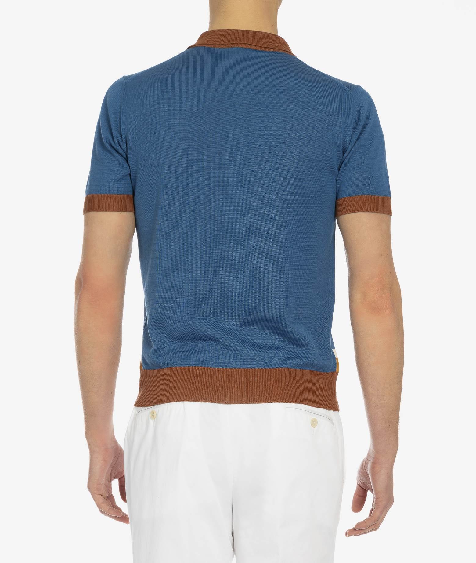 Silk Polo Positano Midnightblue Light Knitwear