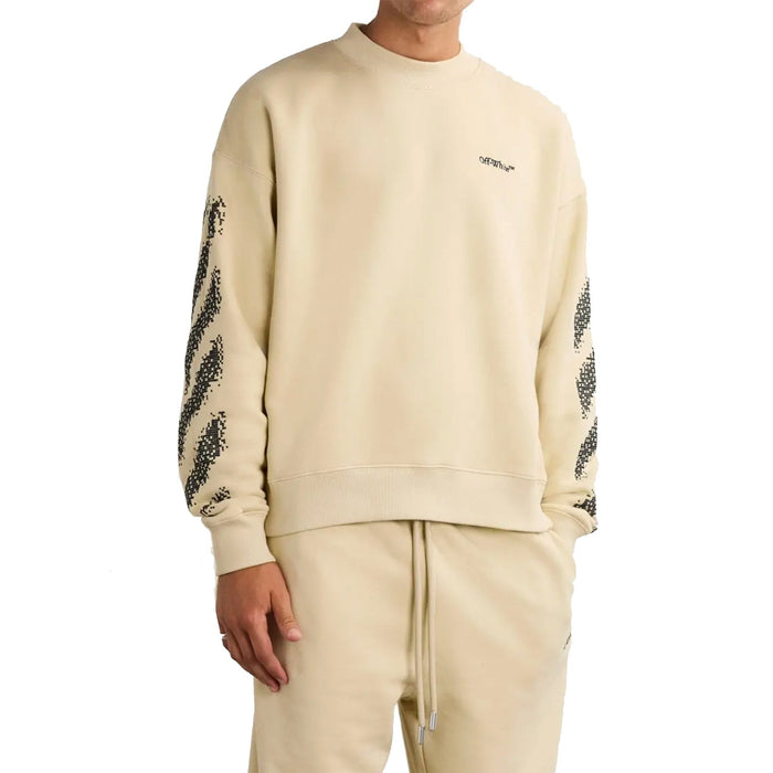 Off-White Logo Sweatshirt Beige Cotton