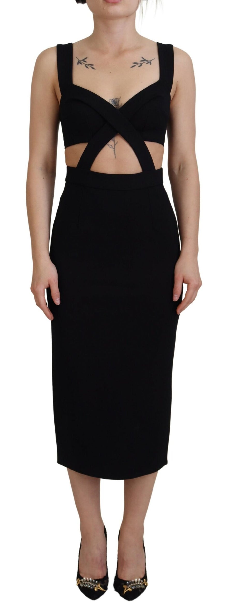 Dolce & Gabbana 75% Viscose dress in black