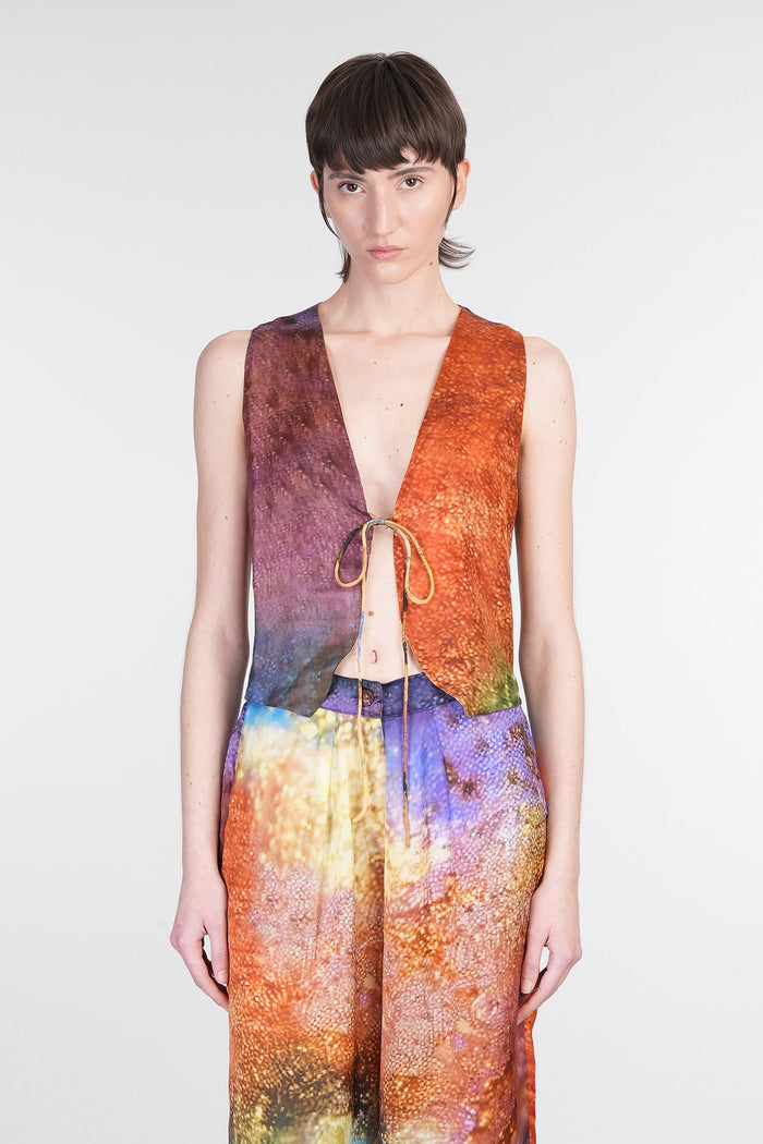 Vest in multicolor silk Abbigliamento