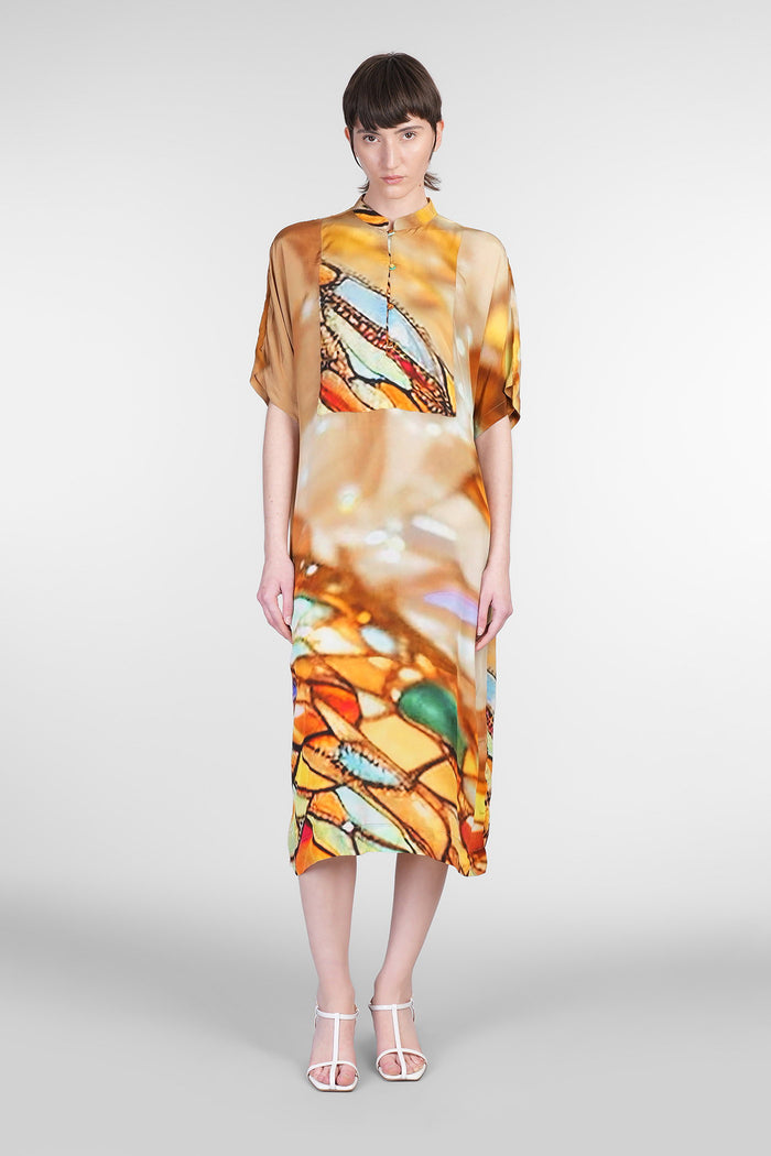 Long dress in multicolor polyamide polyester Abbigliamento