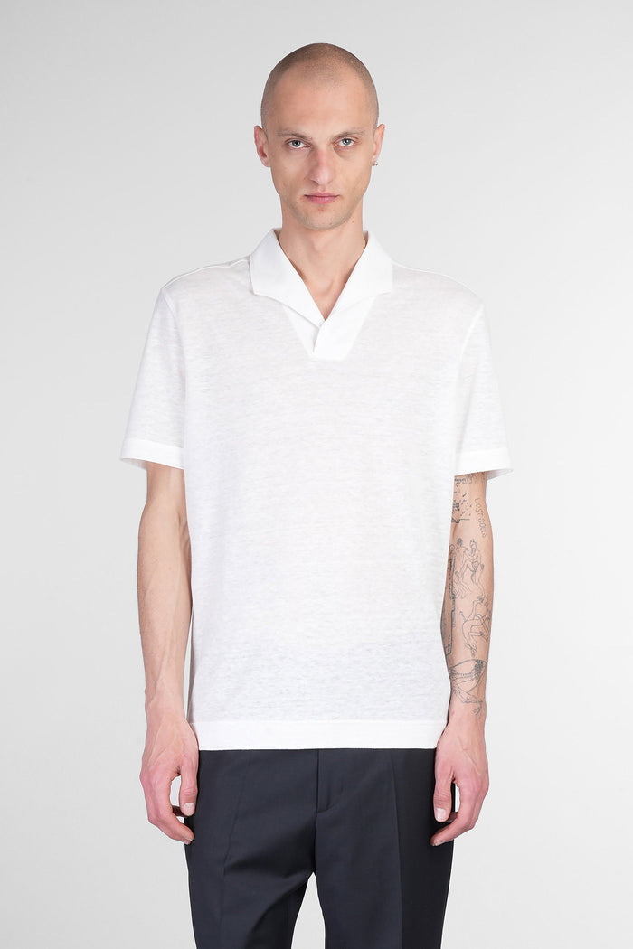 Polo in beige linen Abbigliamento