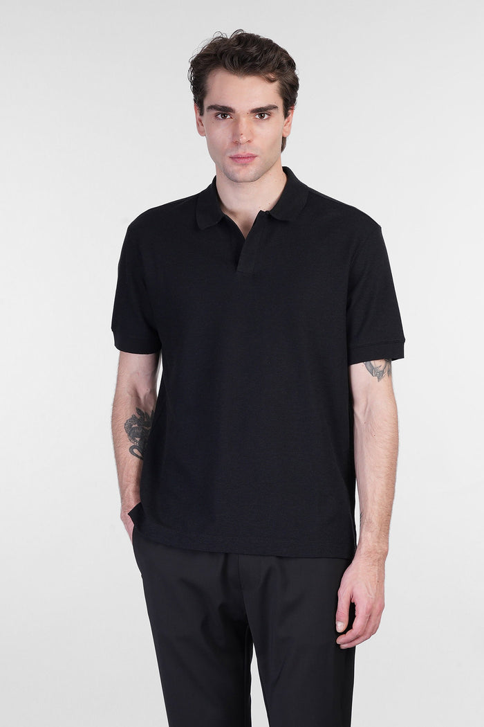 Polo in black cotton Abbigliamento