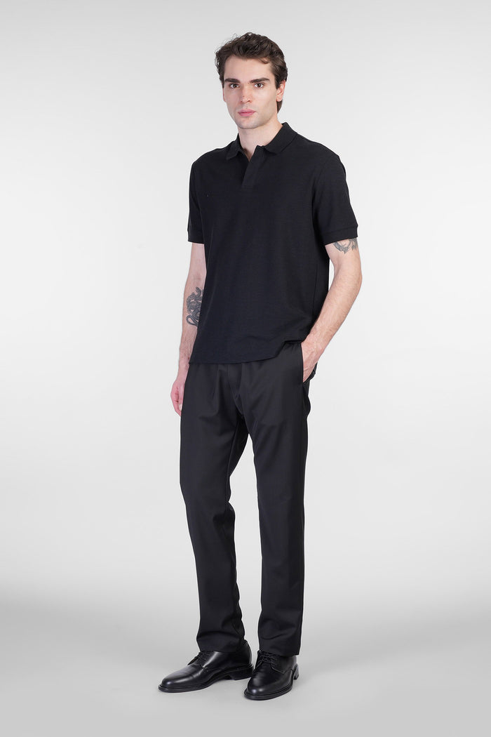 Polo in black cotton Abbigliamento